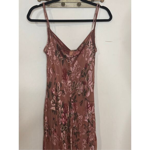 Bonnie Strauss Vintage Floral Velvet Burnout Maci Slip Dress S/M - Picture 3 of 9
